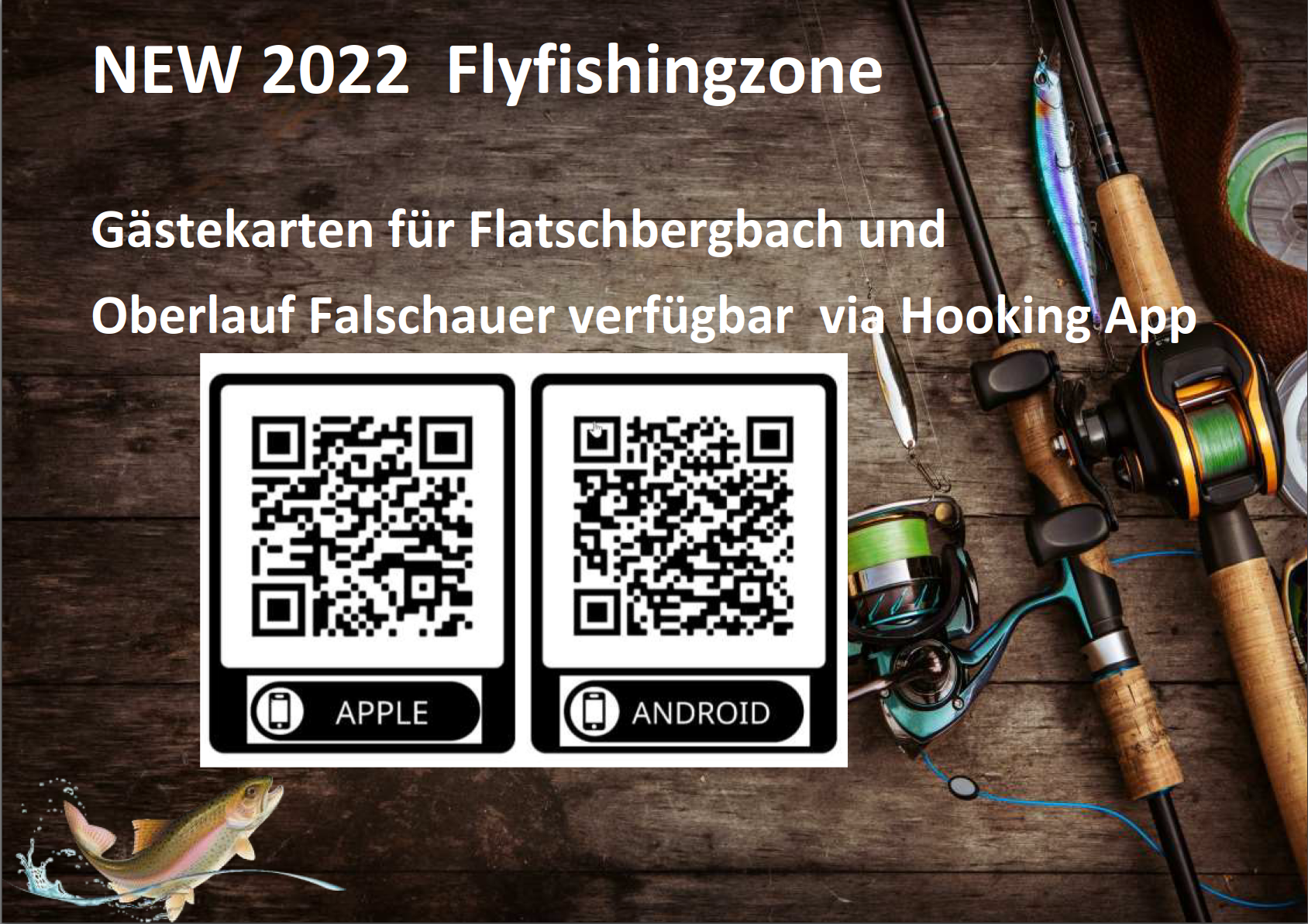 NEW 2022 Gästekarten Fliegenfischerzone Flatschberg / Oberlauf Falschauer